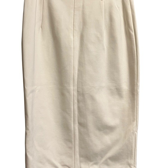 White House Black Market white Ivory Button-Front Skirt - Picture 7 of 16